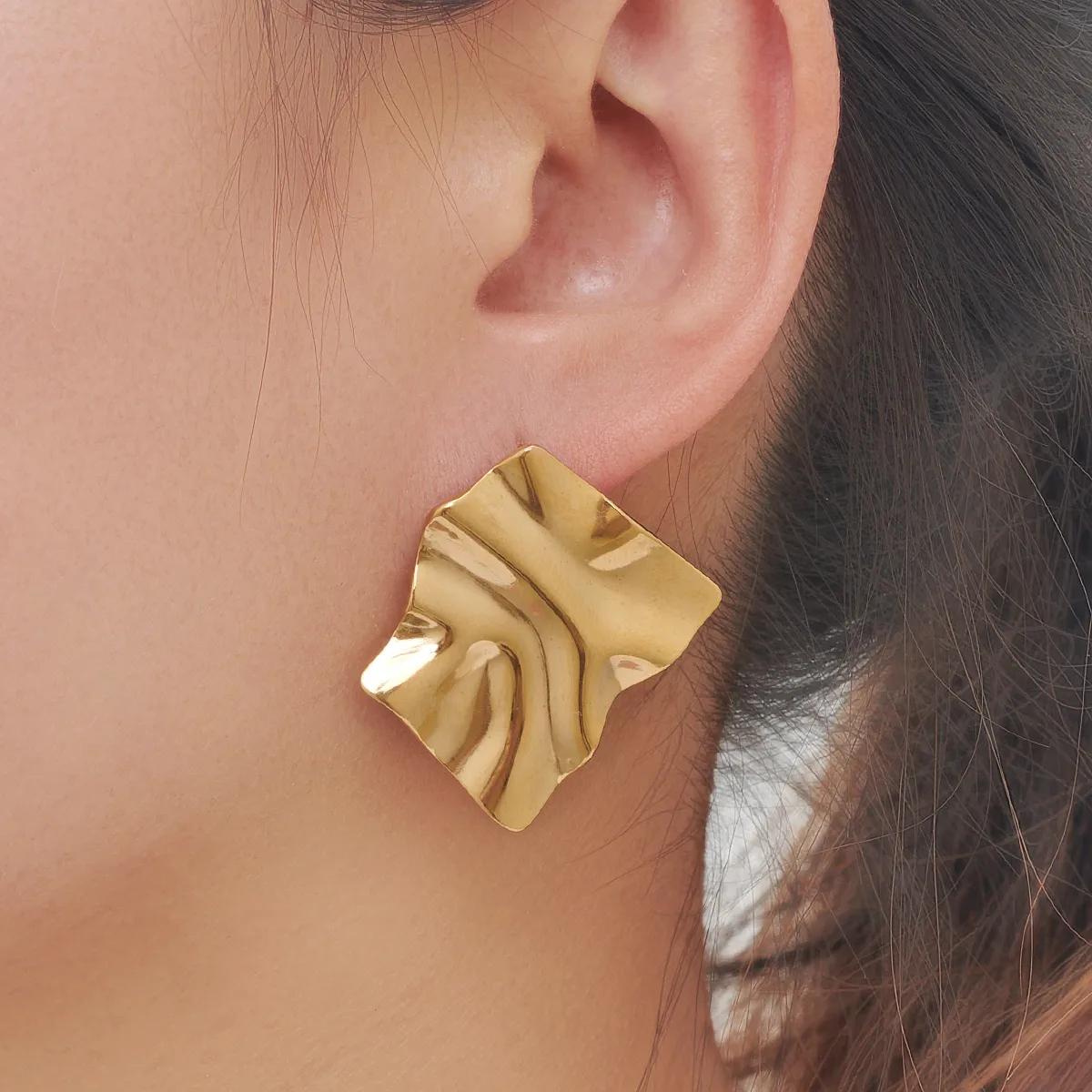 Folded Square Earrings